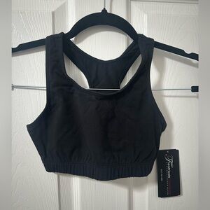 THEATRICALS by Discount Dance Girls Cotton Racerback Bra Medium black sports bra